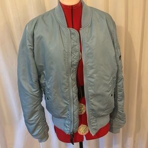 Light Blue Bomber Jacket